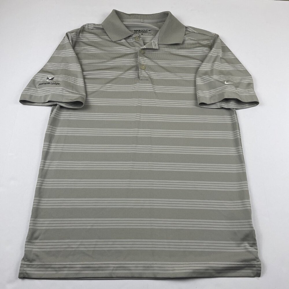 Nike Golf Tour Performance Polo Shirt Men’s S Dri-FIT Striped Gray Sponsored